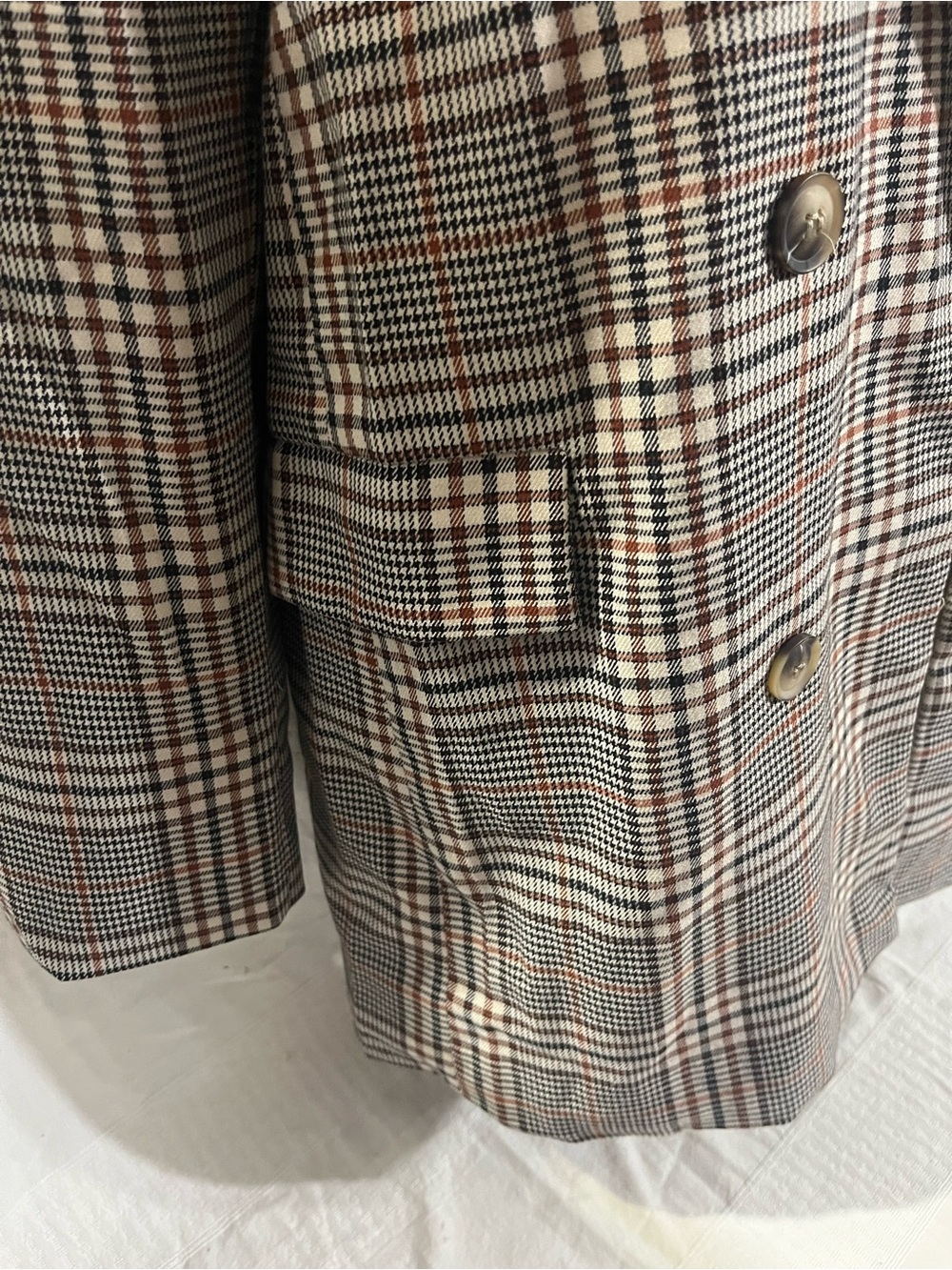 BE COOL Plaid Double-Breasted Blazer - Black, Taupe, Brown - Picture 3 of 8